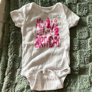 Half birthday onesie